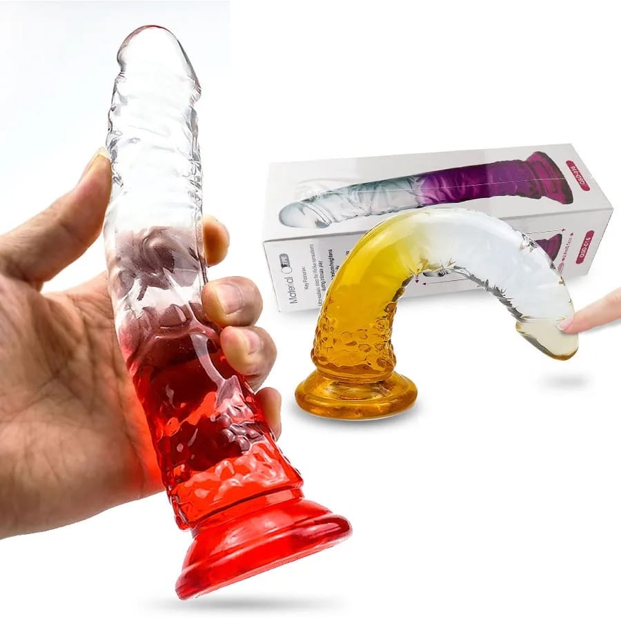 Dildo Consolador Color Degrade Genérico Gel Flexible con Ventosa